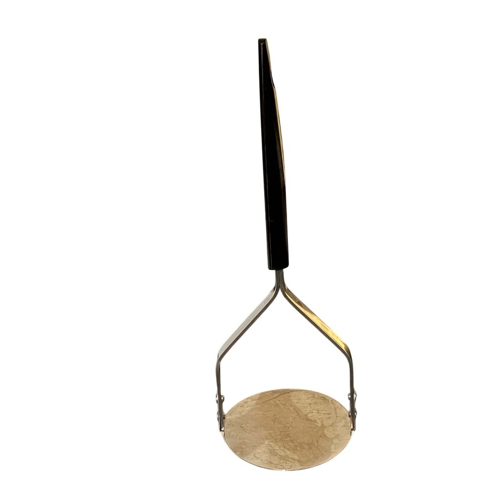 Vintage Stainless Steel USA Potato Masher Kitchen Utensil Black Handle